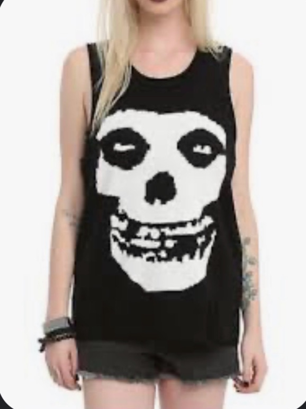 Iron Fist Black sleeveless misfits crimson ghost sweater